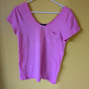 Top GAP Pink Scoop Neck Short Sleeve Pocket Tee